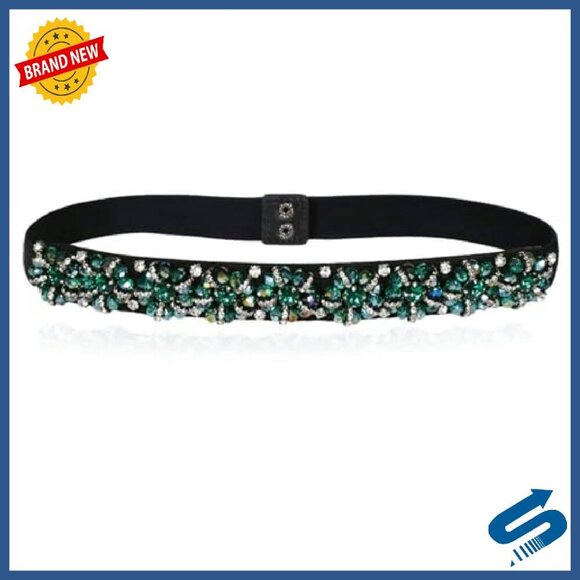 Thin Stretch Belt Rhinestone Beaded Buckle Elastic Waist S M L XL XXL XXXL main image 7